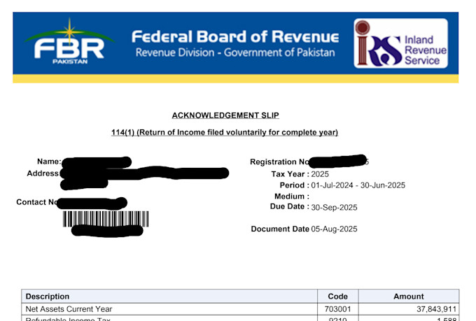 file income tax return, sales tax return and ntn registration pakistan